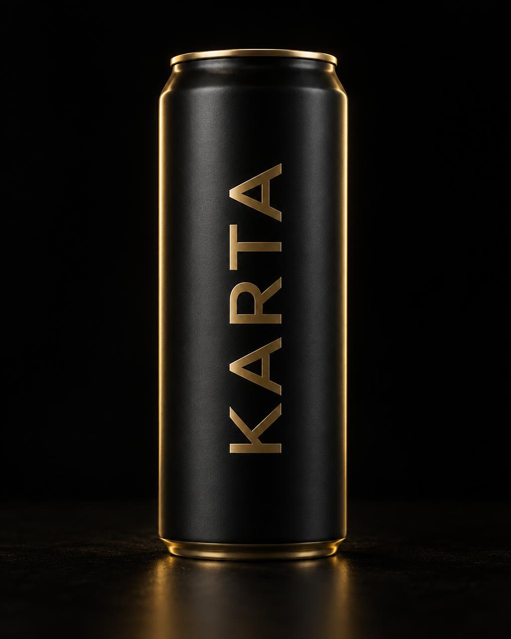 Matte black Karta water can with gold rim light